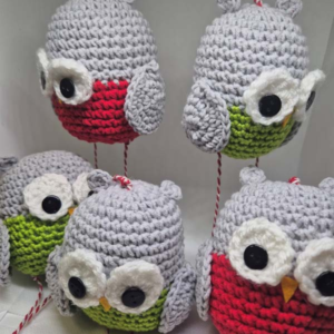 Χειροποίητα Χριστουγεννιάτικα στολίδια - κουκουβάγιες